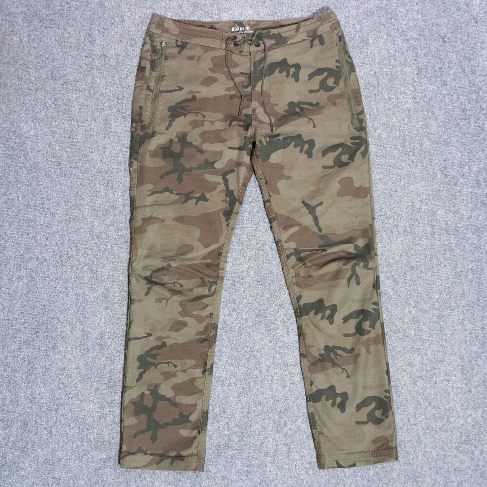 Roark Layover 2.0 Pants Men's 33x30 Camo Green Cargo Stretch Huckberry Military